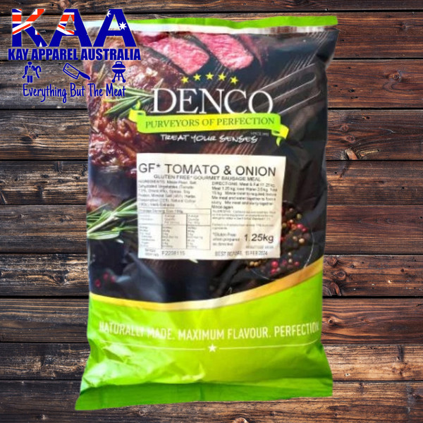 Denco Tomato & Onion Gourmet Sausage Meal, Premix, Seasoning 1.25kg Bag