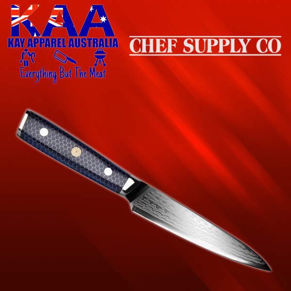 Dark Tessellation Series 13 cm - 5.2 inch AUS-10 Damascus Paring Utility Knife Dark Tessellation Series 13 cm - 5.2 inch AUS-10 Damascus Paring Utility Knife