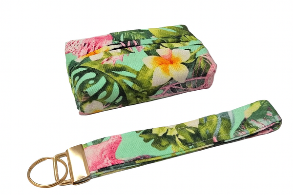 PERSONAL TISSUE COVER & KEY FOB PINK FLAMINGO PERSONAL TISSUE COVER & KEY FOB PINK FLAMINGO