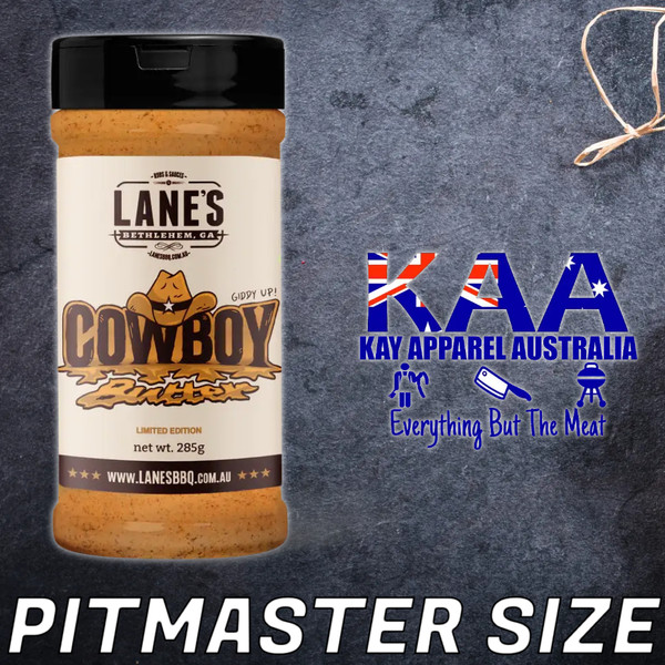 LANES BBQ COWBOY BUTTER BBQ RUB 285 GRAMS PITMASTER SIZE