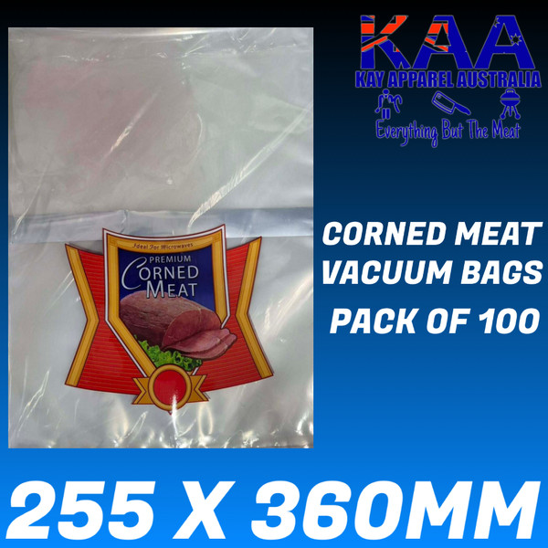 255x360mm Commercial Chamber Corned Meat Vacuum Bags Pack of 100