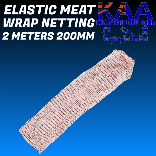 ​​Elastic Meat Wrap Netting 2 Meters 200mm Red & White