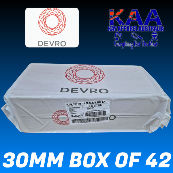 Devro Butchers Link Fresh 30mm Thick Collagen Sausage Casings x 42, 30ABA517
