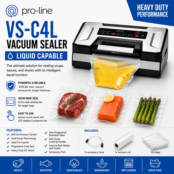 ProLine VS-C4L LIQUID CAPABLE VACUUM FOOD SEALER - FOOD SAVER MACHINE