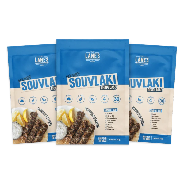 LANES BBQ HERBY SOUVLAKI RECIPE BASE 30 GRAMS