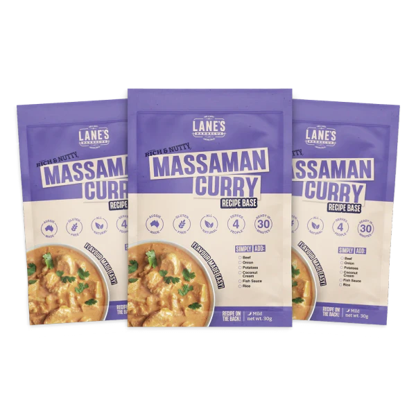 LANES BBQ RICH & NUTTY MASSAMAN CURRY RECIPE BASE 30 GRAMS