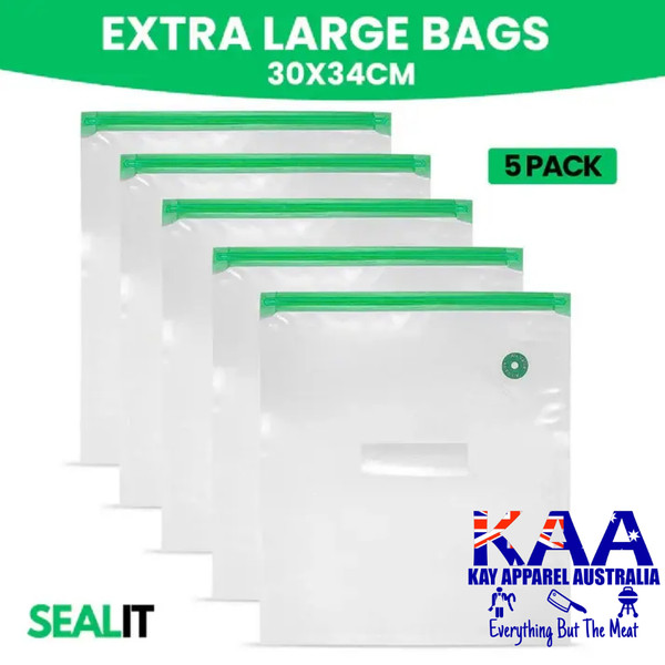 SEALIT BAGS 5 Piece Reusable Bags 30x34cm XLARGE