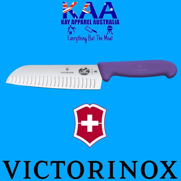 Victorinox Fibrox Fluted Santoku Knife Purple 17cm, 5.2525.17B