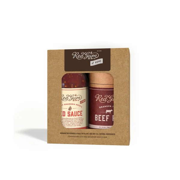 Red Gum BBQ Red Sauce and Beef Rub Gift Pack 370g