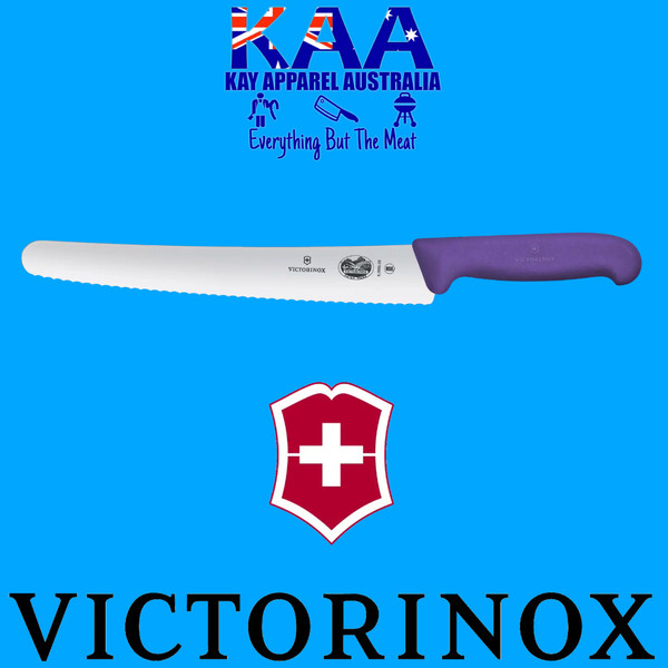 Victorinox Fibrox Pastry & Bread Knife 26cm Round Tip Purple 5.2935.26B