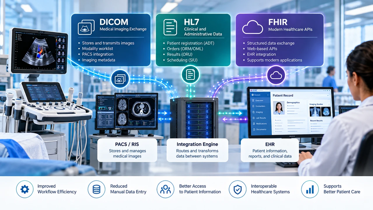 Healthcare Equipment Interoperability: Understanding DICOM, HL7, and FHIR