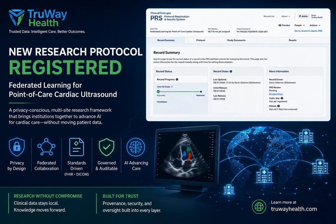 TruWay Health Announces Registration of New Research Protocol for Federated Learning in Point-of-Care Cardiac Ultrasound