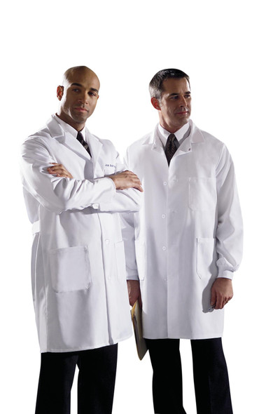 Medline Men's Poplin Staff Length Lab Coat