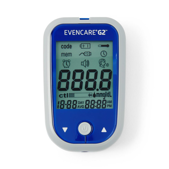 EVENCARE G2 Blood Glucose Monitoring Meter, Batteries, Carrying Case, User's Guide, and Log Book