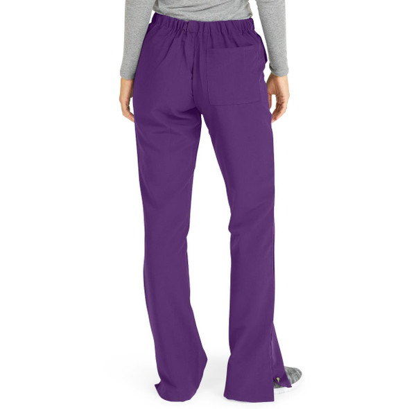 Melrose ave Women's Stretch Boot-Cut Scrub Pants - Regal Purple
