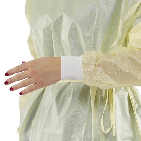 Medline Disp. Fluid-Resistant SMS Isolation Gowns with Full Back