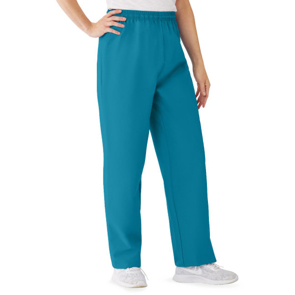 AngelStat Women's Elastic Waist Scrub Pants with Drawstring - Peacock