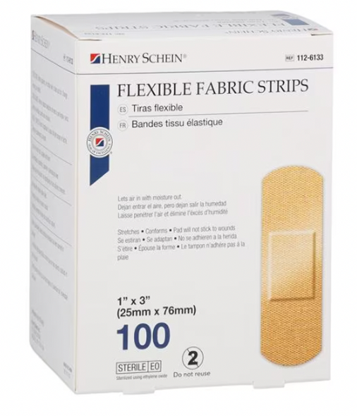 Adhesive Bandage Fabric 1x3" Flesh Sterile 100/Bx, 54 BX/CA