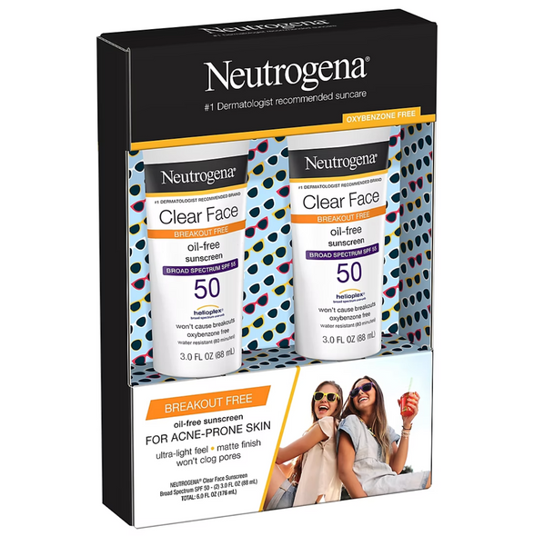 Neutrogena Clear Face Liquid Lotion Sunscreen, 2 pk.