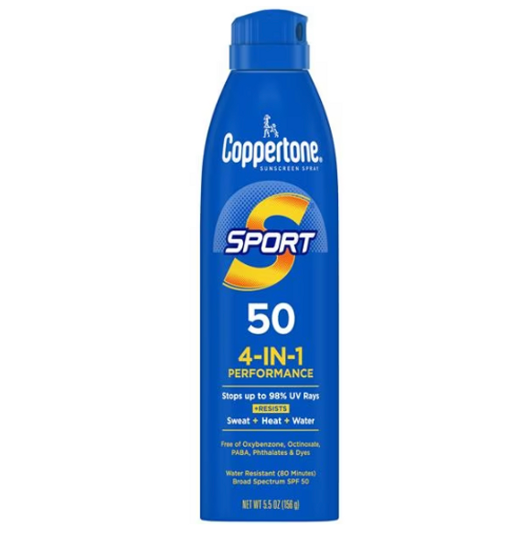 Coppertone Sport Sunscreen Spray Adult 5.5oz Water Resistant 50 SPF