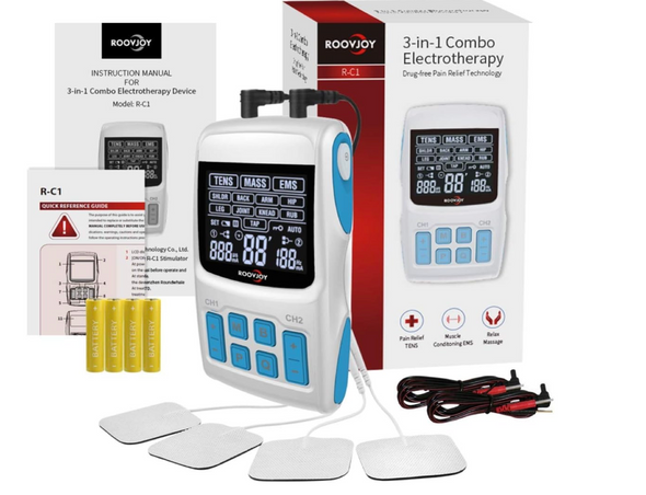 Pain Relief TENS Unit & EMS Muscle Stimulator - Electrode Therapy Massager Machine for Improved Health & Wellness