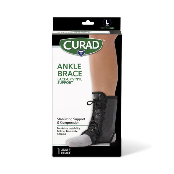 CURAD Performance Series Vinyl Lace-Up Ankle Splints - 4/CS