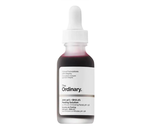 The Ordinary AHA 30% + BHA 2% Peeling Solution – Clinical 10-Minute Exfoliating Facial | Brightening, Pore-Refining, Skin Texture Renewal (30 mL / 1 fl oz)