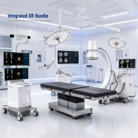 Perlove Medical PL300B Spine Surgical Robotic Navigation & Positioning System with Integrated 3D C-Arm — Complete Turnkey Surgical Suite with Installation, Clinical Training, Toolkits and Consumables