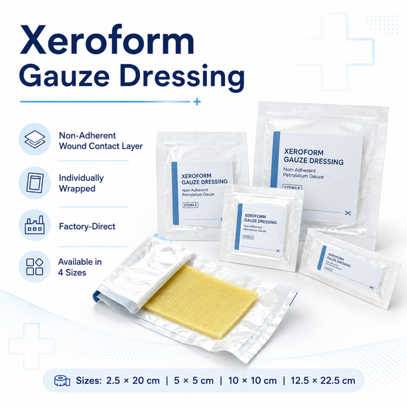 Xeroform Gauze Dressing — Petrolatum Non-Adherent Wound Contact Dressing