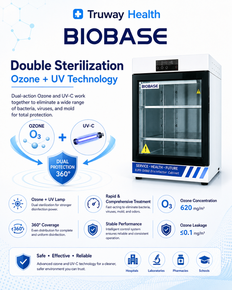 BIOBASE BJPX-SVO Series Ozone + UV Sterilization Cabinet | 70L / 90L | 110V Configuration