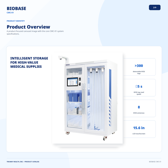 BIOBASE CMC-01 High-Value Consumables Cabinet | UHF RFID Smart Medical Inventory System