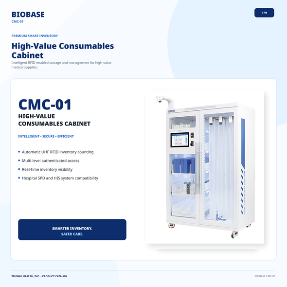 BIOBASE CMC-01 High-Value Consumables Cabinet | UHF RFID Smart Medical Inventory System