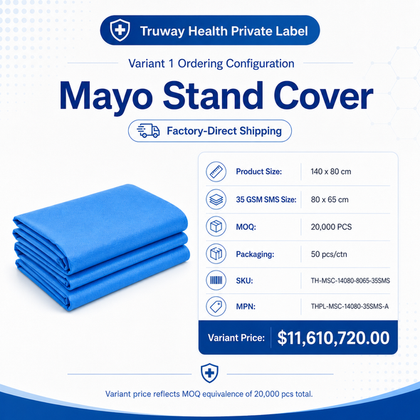 Truway Health® Private Label Mayo Stand Cover | 35 GSM SMS | Factory-Direct Shipping | MOQ 20,000 PCS