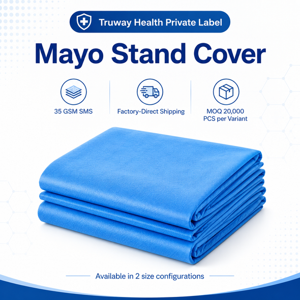 Truway Health® Private Label Mayo Stand Cover | 35 GSM SMS | Factory-Direct Shipping | MOQ 20,000 PCS