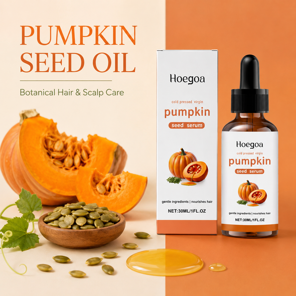 Hoegoa Pumpkin Seed Hair Serum – Cold-Pressed Hair & Scalp Conditioning Oil – 30 mL