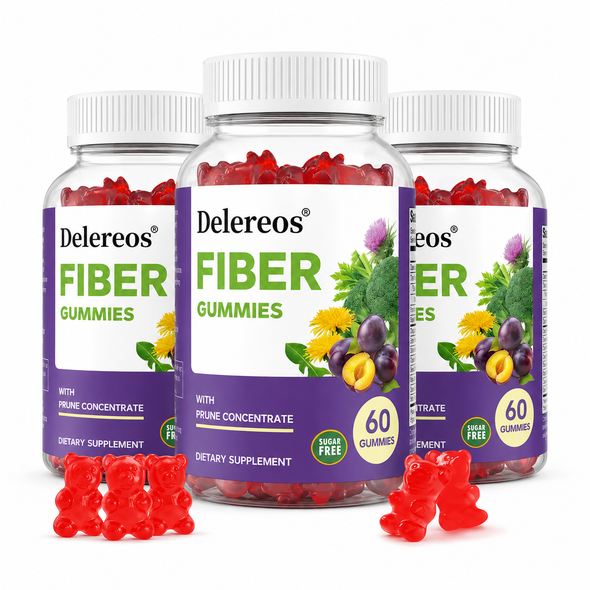 Sugar-Free Prebiotic Fiber Gummies with Probiotics & Prune Concentrate – 60 Count