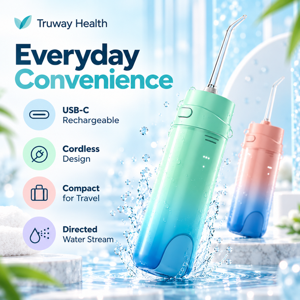 Portable USB-C Rechargeable Water Flosser — Cordless Oral Irrigator for Daily Dental Care