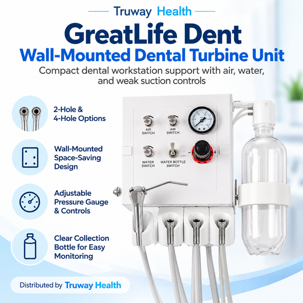 GreatLife Dent® Portable Dental Turbine Unit – Wall-Mounted Air & Suction System