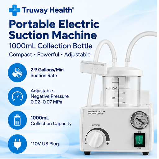 Portable Electric Suction Machine — 1000 mL, 110V, Adjustable Vacuum