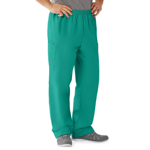 AngelStat Unisex Cargo Scrub Pants with Elastic Waist - Emerald