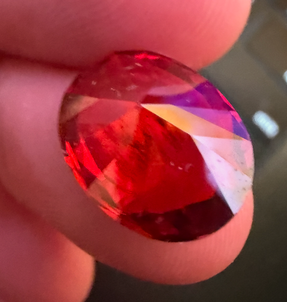 13.89CT Blood Red Ruby – Unheated Oval Cut with Diamond Accents