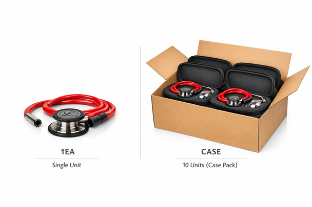 Littmann‑Style Cardiology Stethoscope – Premium Acoustic Performance, Dual‑Head Chestpiece, Red Tubing, Professional Medical Grade