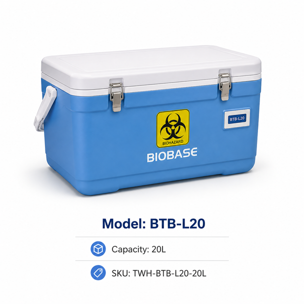 BIOBASE BTB-L Series Passive Medical Transport Cooler — 5L to 85L PU-Insulated Cold Chain Storage Box | Non-Powered