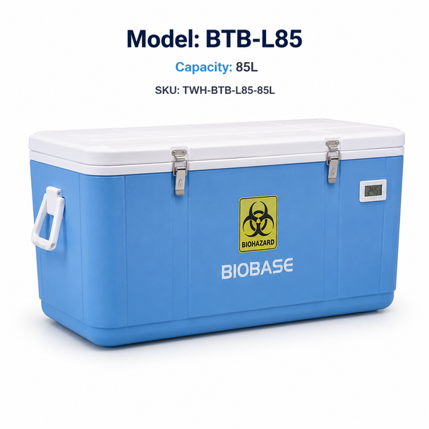 BIOBASE BTB-L Series Passive Medical Transport Cooler — 5L to 85L PU-Insulated Cold Chain Storage Box | Non-Powered