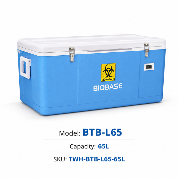 BIOBASE BTB-L Series Passive Medical Transport Cooler — 5L to 85L PU-Insulated Cold Chain Storage Box | Non-Powered