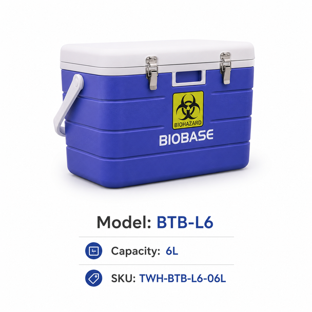 BIOBASE BTB-L Series Passive Medical Transport Cooler — 5L to 85L PU-Insulated Cold Chain Storage Box | Non-Powered