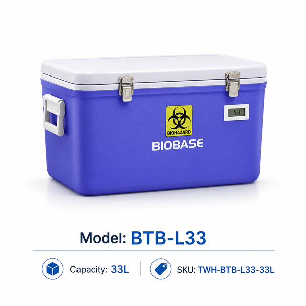 BIOBASE BTB-L Series Passive Medical Transport Cooler — 5L to 85L PU-Insulated Cold Chain Storage Box | Non-Powered