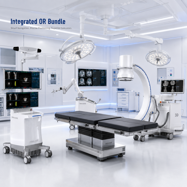 Perlove Medical PL300B Spine Surgical Robotic Navigation & Positioning System with Integrated 3D C-Arm — Complete Turnkey Surgical Suite with Installation, Clinical Training, Toolkits and Consumables