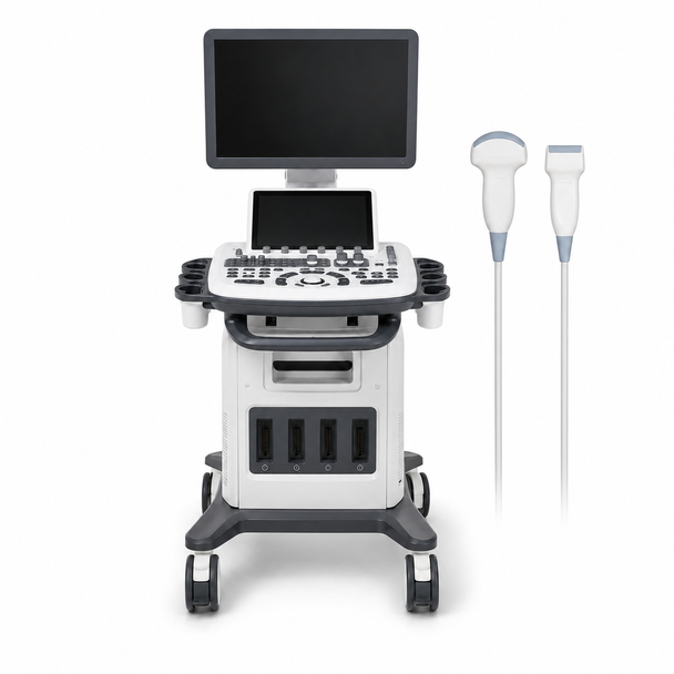 MSLCU46002 Trolley Color Doppler Ultrasound System — 19-Inch HD Monitor, 10.4-Inch Touchscreen, 3D/4D Imaging, Four Probe Ports | Two-Probe Configuration