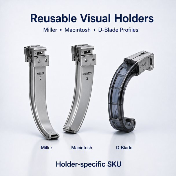 Coreray CR Series Video Laryngoscope & Airway Visualization System — 3.2-Inch or 4.5-Inch Handheld Displays, 14-Inch Workstation, Reusable and Disposable Blades, Video Stylets